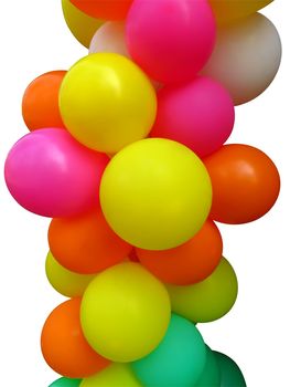Set of colored balloons isolated on white. Clipping Path included.