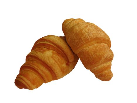Croissants isolated on white background. Clipping Path included.