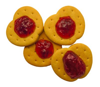 Cookies with jam isolated on white. Clipping Path included.