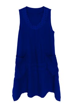 Blue dress isolated on white. Clipping Path included.