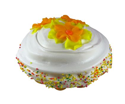 Easter cake isolated on white. Clipping Path included.