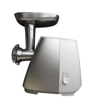 Electric meat grinder isolated on white. Clipping Path included.
