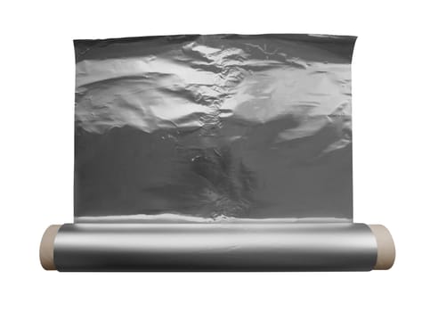 Foil roll isolated on white. Clipping Path included.