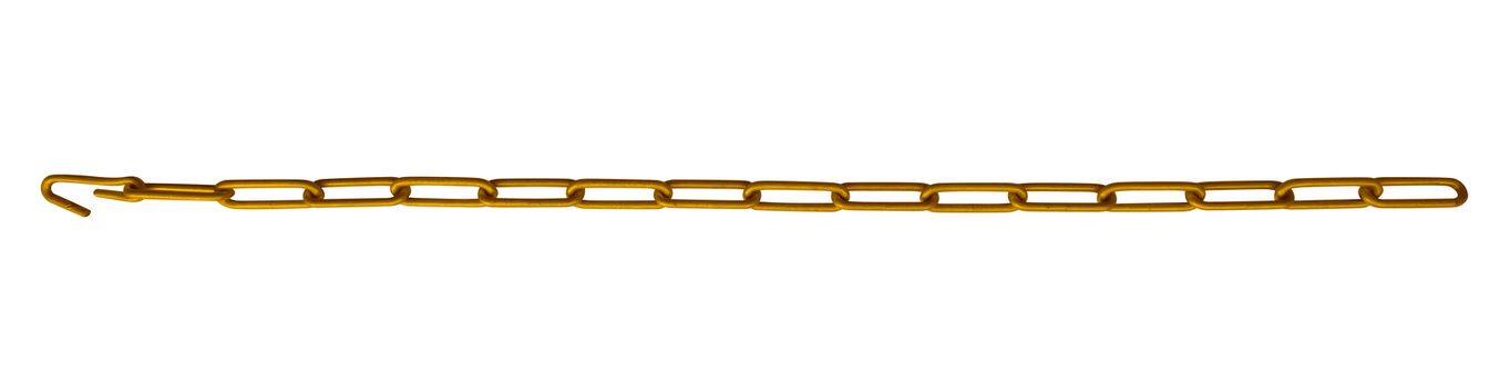 Golden chain isolated on white. Clipping Path included.