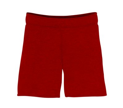 Red gym shorts isolated on white. Clipping Path included.