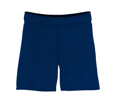 Blue gym shorts isolated on white. Clipping Path included.