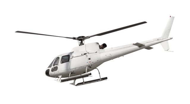 Helicopter isolated on white. Photo with clipping path.