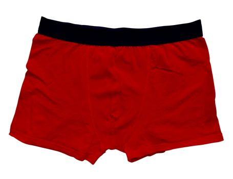 Red male underwear isolated on white background. Clipping path included.