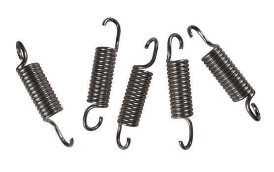 Metal springs isolated on white. Photo with clipping path.