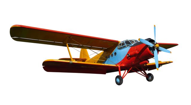 Scale model of old soviet aircraft. Photo with clipping path.