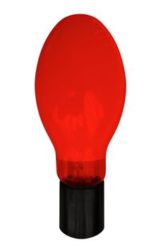 Red Electric Bulb isolated on white. Clipping path included.