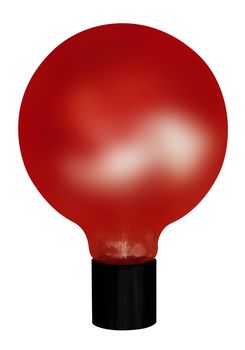 Red Electric Bulb isolated on white. Clipping path included.