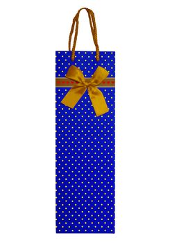 Blue shopping bag isolated on white. Clipping Path included.
