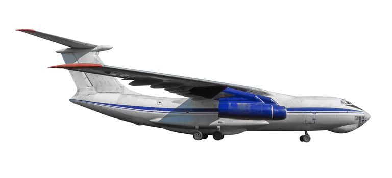 Scale model of old Il-76 is a strategic airlifter designed by the Ilyushin design bureau. Photo with clipping path.