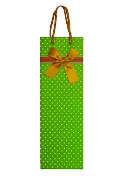 Green shopping bag isolated on white. Clipping Path included.