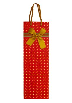 Red shopping bag isolated on white. Clipping Path included.