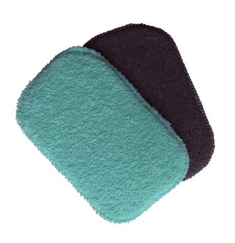 Set of washcloths isolated on white. Clipping Path included.