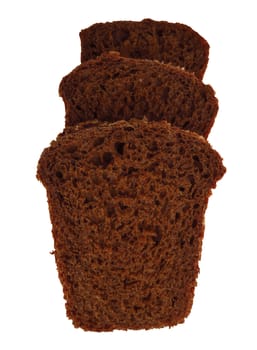 Slices of rye bread with linseeds and sunflower seeds isolated on white. Clipping Path included.