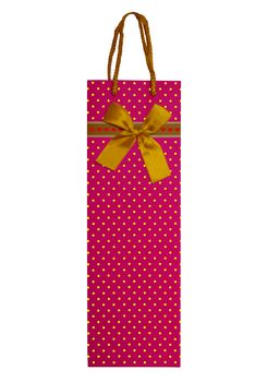 Pink shopping bag isolated on white. Clipping Path included.