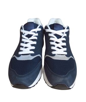 Blue sneakers isolated on white. Clipping Path included.