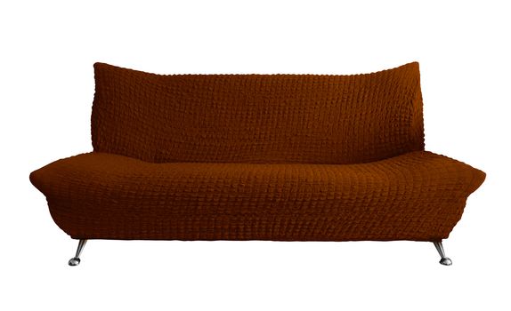 Brown sofa isolated on white. Clipping Path included.