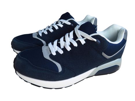 Blue sneakers isolated on white. Clipping Path included.