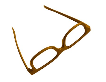 Yellow glasses isolated on white background with clipping path.