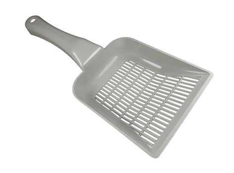 White plastic scoop for toilet isolated on white background. Clipping Path included.