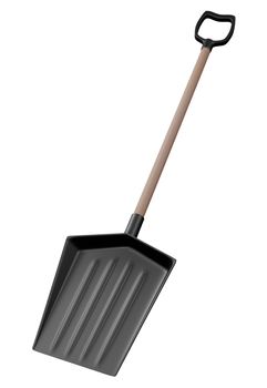 3D rendering of shovel for snow isolated on white