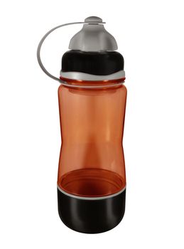 Red sport bottle isolated on white with Clipping Path