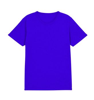Blank dark blue T-shirt isolated on a white background with clipping path.