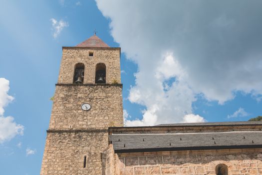 architectural detail of Bielsa Church, Spain