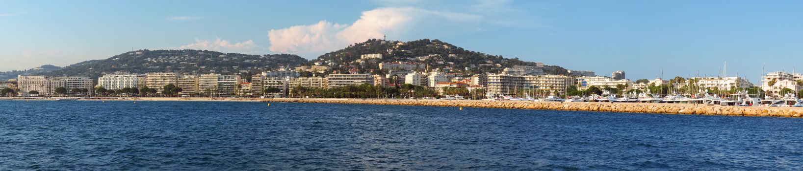Panoramic view of the La Croisette. Cannes. France.