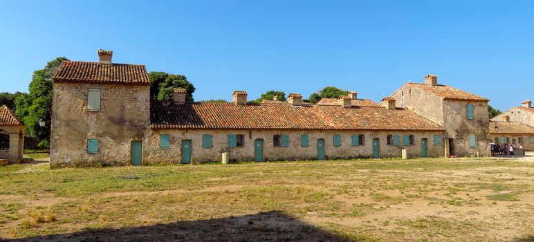 Fort Royal Sainte-Marguerite on the island, the largest of the Lerins Islands, about half a mile off shore from the French Riviera town of Cannes.