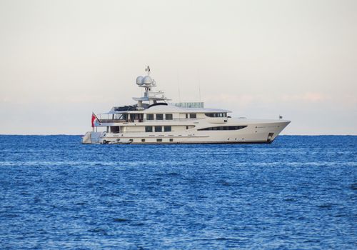 Luxury big yacht in the Mediterranean Sea