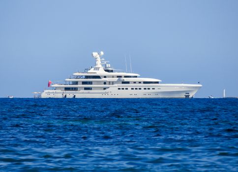 Luxury big yacht in the Mediterranean Sea
