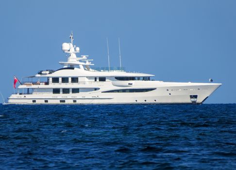 Luxury big yacht in the Mediterranean Sea