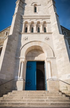 architectural detail of the exterior of the Church of St. Croix in Saint Gilles Croix de Vie, France