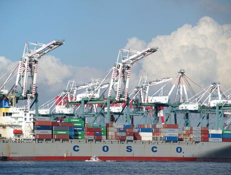 KAOHSIUNG, TAIWAN - JULY 1: COSCO Corporation announces an increase of its shipping business by 2.8 percent in the current quarter on July 1, 2012 in Kaohsiung.