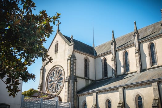 architectural detail of Saint Jean-Baptiste Church in Montaigu, France