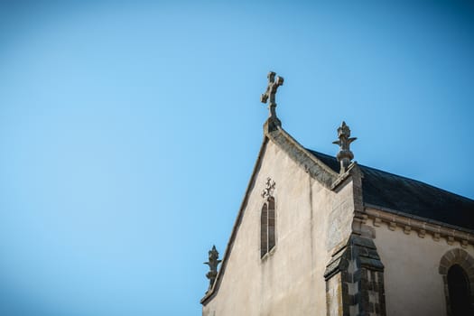 architectural detail of Saint Jean-Baptiste Church in Montaigu, France