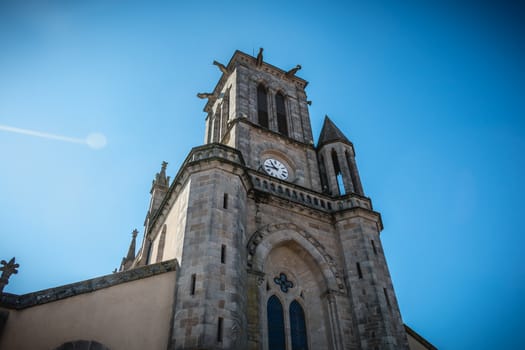 architectural detail of Saint Jean-Baptiste Church in Montaigu, France