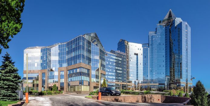 ALMATY, KAZAKHSTAN - MAY 14, 2017: Panoramic view of Business Center Nurly Tau. Made in the style of Hi-Tech, repeating silhouettes of mountains Zailisky Alatau. Construction company - Basis A.

Almaty, Kazakhstan - May 14, 2017: Panoramic view of Business Center Nurly Tau in Almaty, Kazakhstan. Made in the style of Hi-Tech, repeating silhouettes of mountains Zailisky Alatau. Construction company - Basis A.