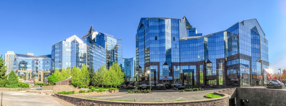 ALMATY, KAZAKHSTAN - MAY 14, 2017: Panoramic view of Business Center Nurly Tau. Made in the style of Hi-Tech, repeating silhouettes of mountains Zailisky Alatau. Construction company - Basis A.

Almaty, Kazakhstan - May 14, 2017: Panoramic view of Business Center Nurly Tau in Almaty, Kazakhstan. Made in the style of Hi-Tech, repeating silhouettes of mountains Zailisky Alatau. Construction company - Basis A.