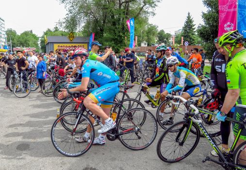 ALMATY, KAZAKHSTAN - MAY 21, 2017: Urban cycling marathon in the streets of the Almaty city. This is a periodically held event in the city.

Almaty, Kazakhstan - May 21, 2017: Urban cycling marathon in the streets of the Almaty city. This is a periodically held event in the city.