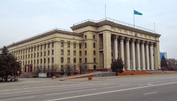 ALMATY, KAZAKHSTAN - MARCH 26, 2017: Old Government House in Almaty, Kazakhstan.

Almaty, Kazakhstan - March 26, 2017: Old Government House in Almaty, Kazakhstan.