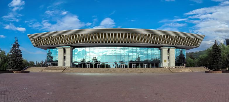 ALMATY, KAZAKHSTAN - MAY 7, 2017: Modern architecture in the historic centre of Almaty.

Almaty, Kazakhstan - May 7, 2017: Modern architecture in the historic centre of Almaty.