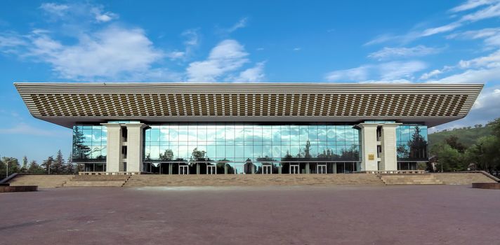 ALMATY, KAZAKHSTAN - MAY 7, 2017: Modern architecture in the historic centre of Almaty.

Almaty, Kazakhstan - May 7, 2017: Modern architecture in the historic centre of Almaty.