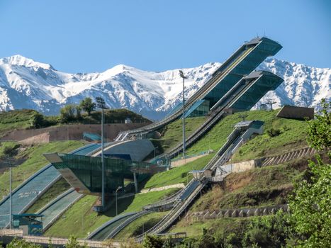 ALMATY, KAZAKHSTAN - MAY 12, 2017: Springboard complex Sunkar in the city of Almaty, Kazakhstan

Almaty, Kazakhstan - May 12, 2017: Springboard complex Sunkar in the city of Almaty, Kazakhstan