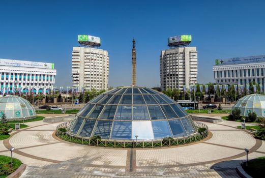 ALMATY, KAZAKHSTAN - APRIL 26, 2017: The Republic Square and Monument of Independence of Kazakhstan. Monument was inaugurated on Republic Square December 16, 1996.

Almaty, Kazakhstan - April 26, 2017: The Republic Square and Monument of Independence of Kazakhstan. Monument was inaugurated on Republic Square December 16, 1996.